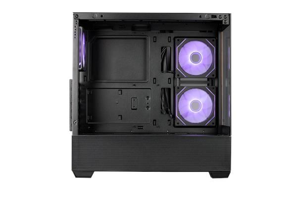 CoolerMaster Cooler Master case Elite 690 Wood, ATX, Průhledná bočnice, 3x 120mm ARGB Fan, Černá