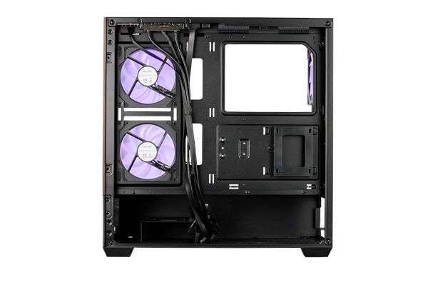 CoolerMaster Cooler Master case Elite 690 Wood, ATX, Průhledná bočnice, 3x 120mm ARGB Fan, Černá