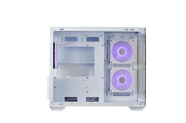 CoolerMaster Cooler Master case Elite 481 Wood, ATX, Průhledná bočnice, 3x 120mm ARGB Fan, Bílá