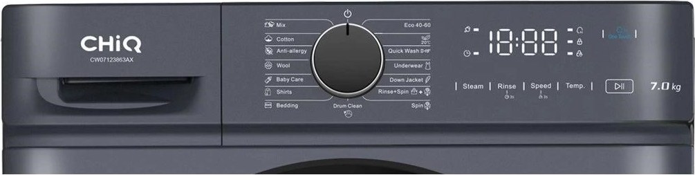 CHiQ Parní pračka 7 kg CHiQ CW07123863AX Steam Space Pro + 12 let záruka na motor