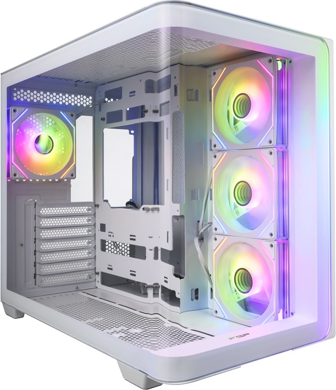 FSP M580-WP/Midi Tower/Transpar./Bílá
