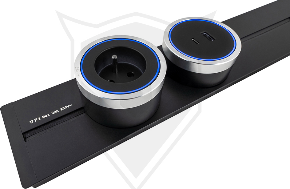 Viking zásuvkový modul A60, 1x USB-A, 1x USB-C, PD, černá