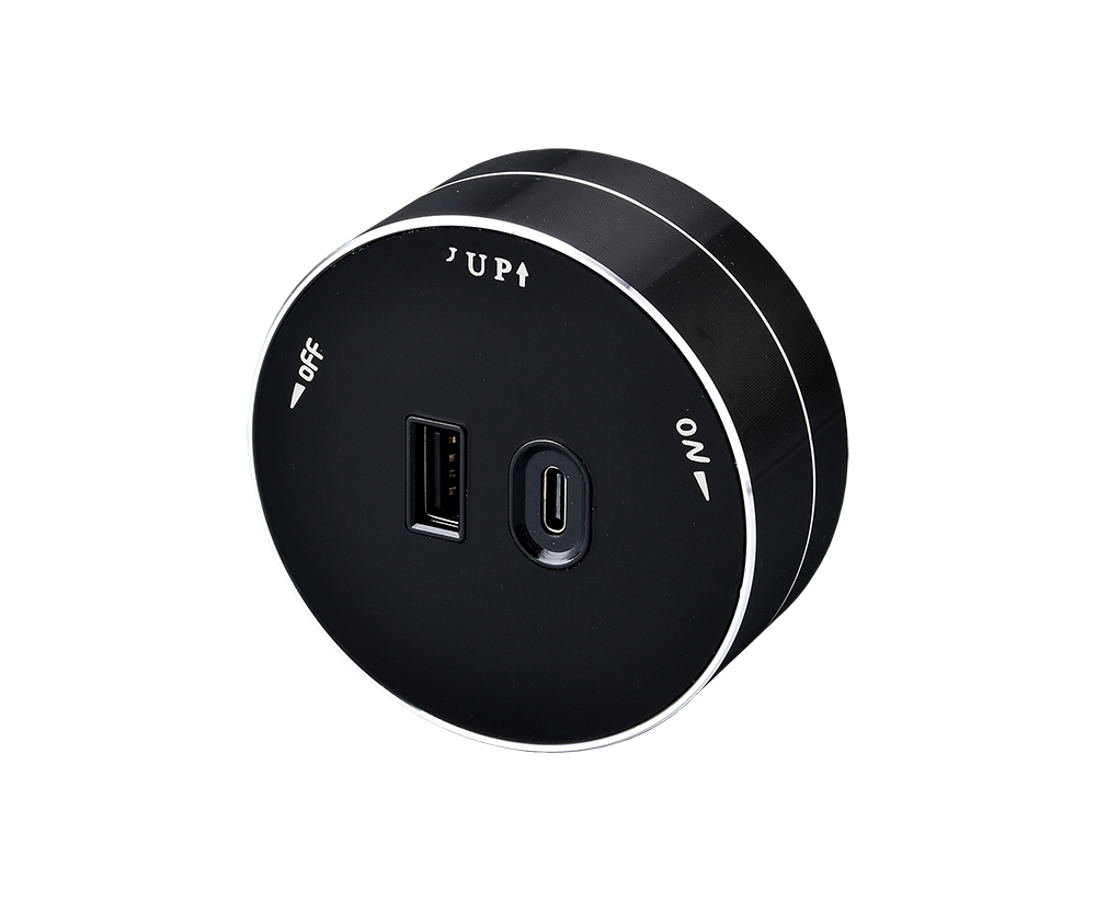Viking zásuvkový modul A60, 1x USB-A, 1x USB-C, PD, černá