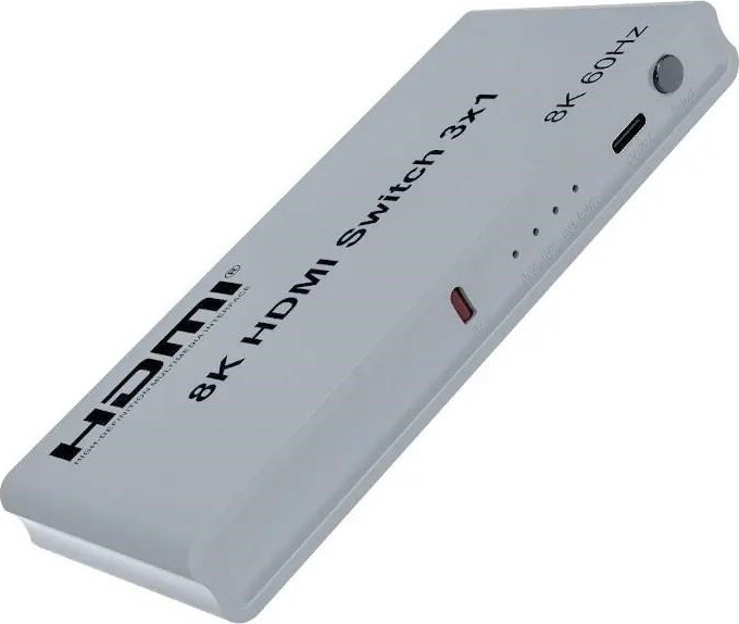 PremiumCord 8K@60Hz, 4K@144Hz HDMI switch 3:1 s dálkovým ovladačem