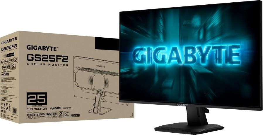 GIGABYTE LCD - 24,5" Gaming monitor GS25F2A, SS IPS, 1920x1080 FHD, 240Hz, 1000:1, 300cd/m2, 1ms, 2xHDMI, 1xDP