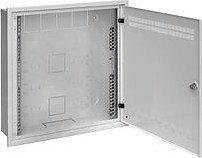Solarix rozvaděč LC-18 do zdi s lištami 2U, 4U a 11U, 550x550 šedá RAL7035 s rámečkem k zazdění LC-18-55-15-W-G