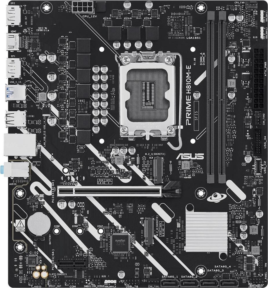 ASUS MB Sc LGA1851 PRIME H810M-E-CSM, Intel H810, 2xDDR5, 2xDP, 1xHDMI, mATX
