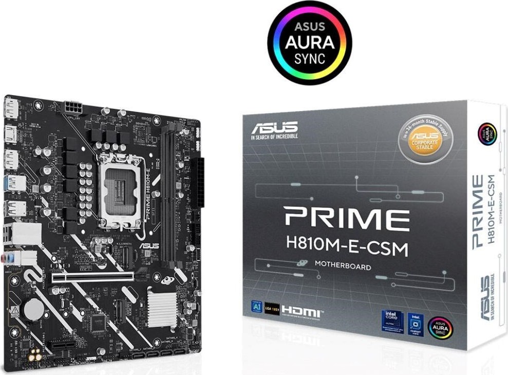 ASUS MB Sc LGA1851 PRIME H810M-E-CSM, Intel H810, 2xDDR5, 2xDP, 1xHDMI, mATX