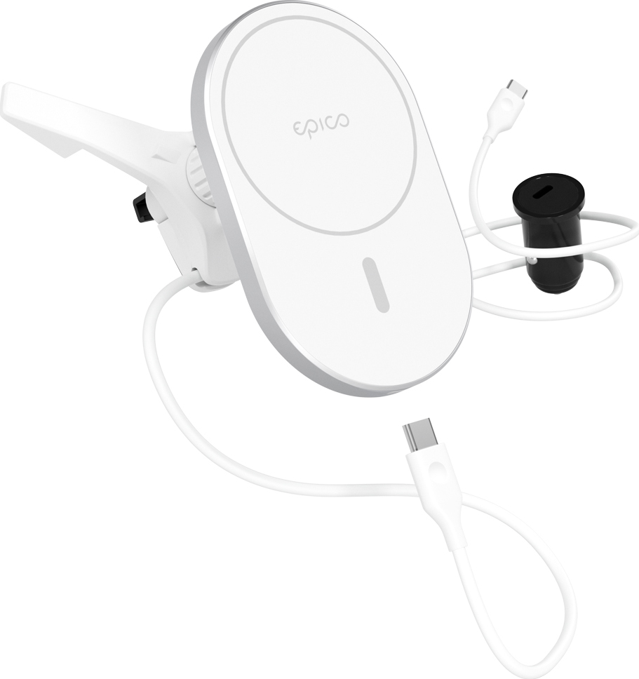 Epico Ellipse MagSafe Car Charger - stříbrná