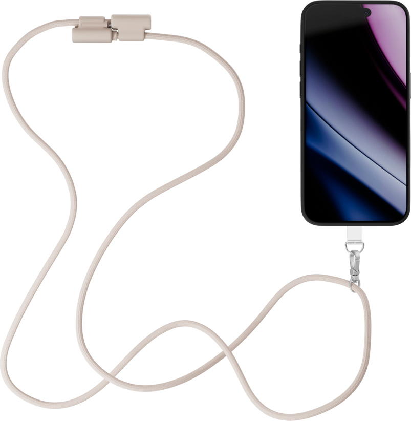Epico šňůrka na telefon s USB-C kabelem - béžová