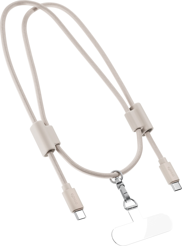 Epico šňůrka na telefon s USB-C kabelem - béžová