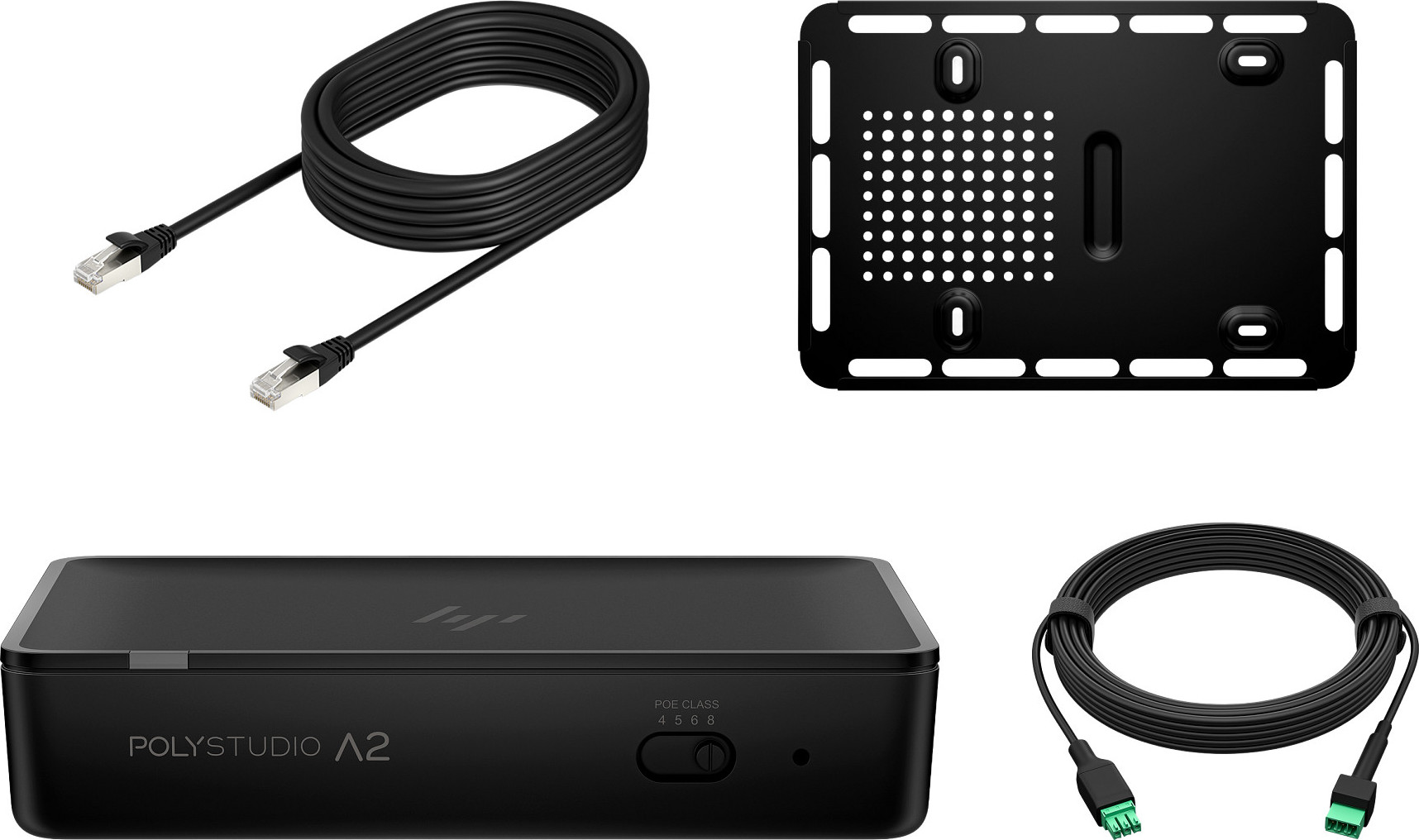 HP Inc. HP Poly Studio A2 Audio Bridge w/ CAT6A and Mic Extension Cable and Mounting Plate