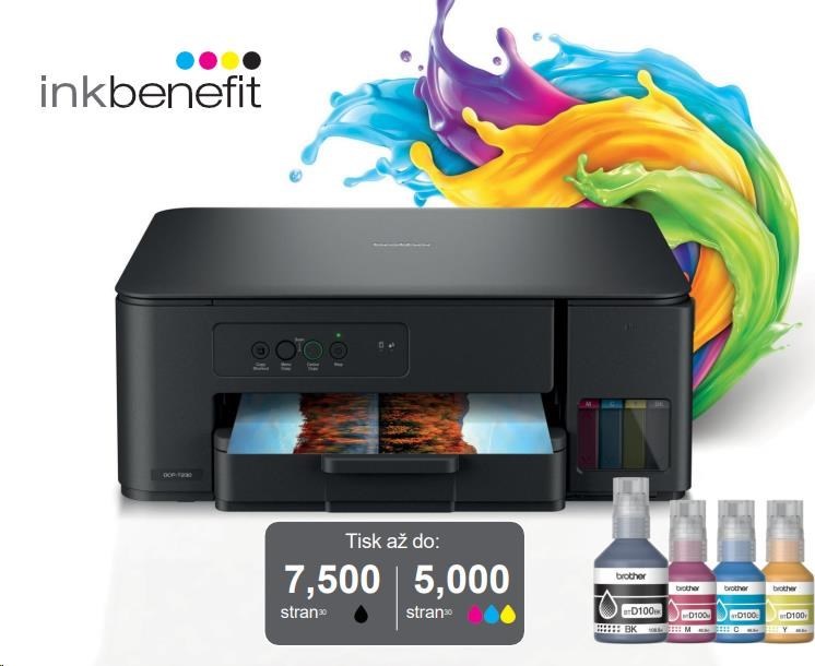 BROTHER multifunkce inkoustová DCP-T230 - A4 64MB 1200x6000 16ppm USB 2.0. WIFI - INKTANK, INK BENEFIT