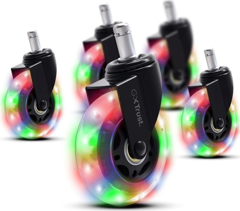 TRUST Kolečka na herní židli GXT 701, LED, gelové
