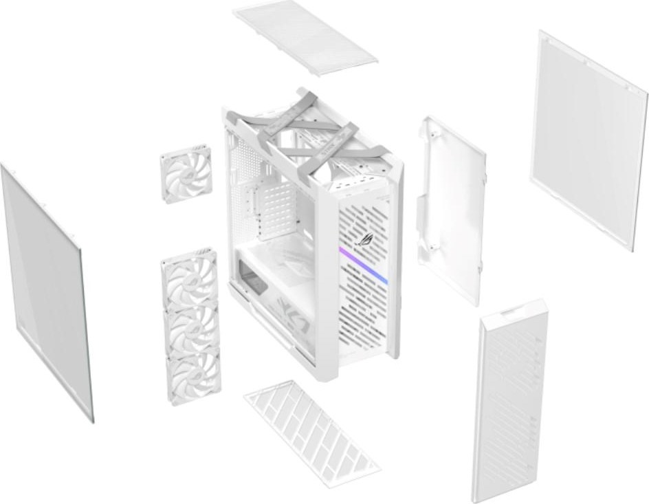 ASUS Case ROG Strix Helios II GX601S, E-ATX, Průhledná bočnice, 4x 140mm Fan, bílá