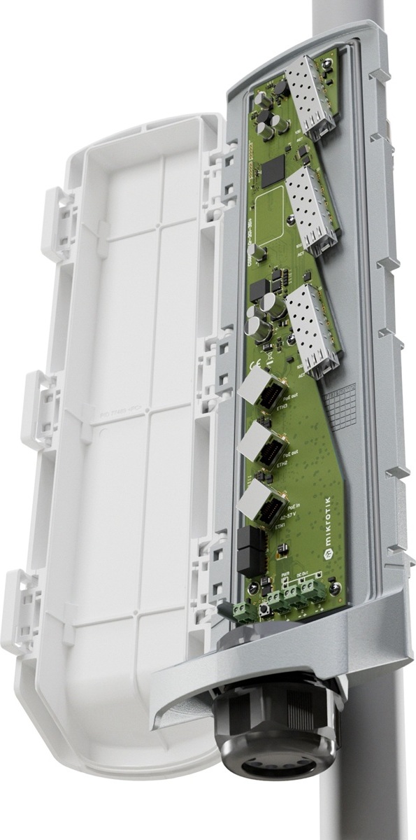 MikroTik CSS606-1G-2Gi-3S+OUT Venkovní PoE switch GPERx6 (3x GBE, 3× 10G SFP+ GPERx6)