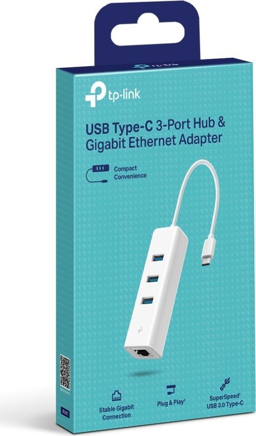 TP-Link UE330C USB-C/Ethernet síťový adaptérm USB hub (1xUSB3.0 -> 1xGbE, 3xUSB3.0)
