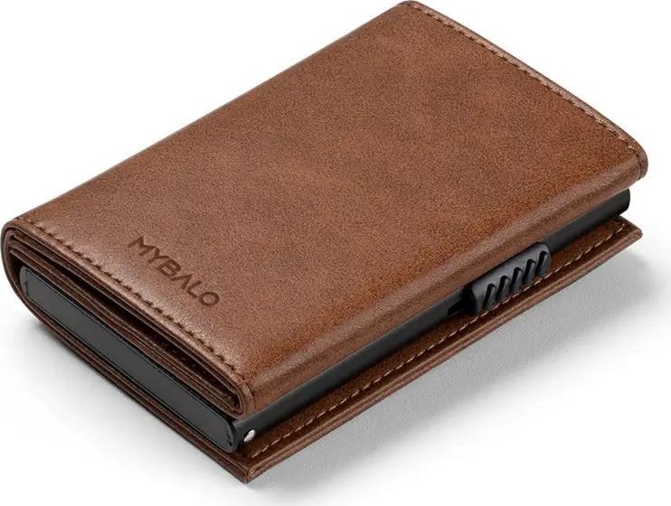 MYBALO Carryx skládací peněženka s výsuvným držákem na karty, Brown