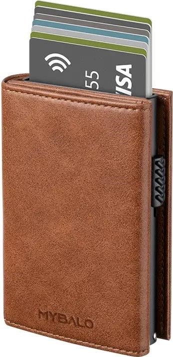 MYBALO Carryx skládací peněženka s výsuvným držákem na karty, Brown