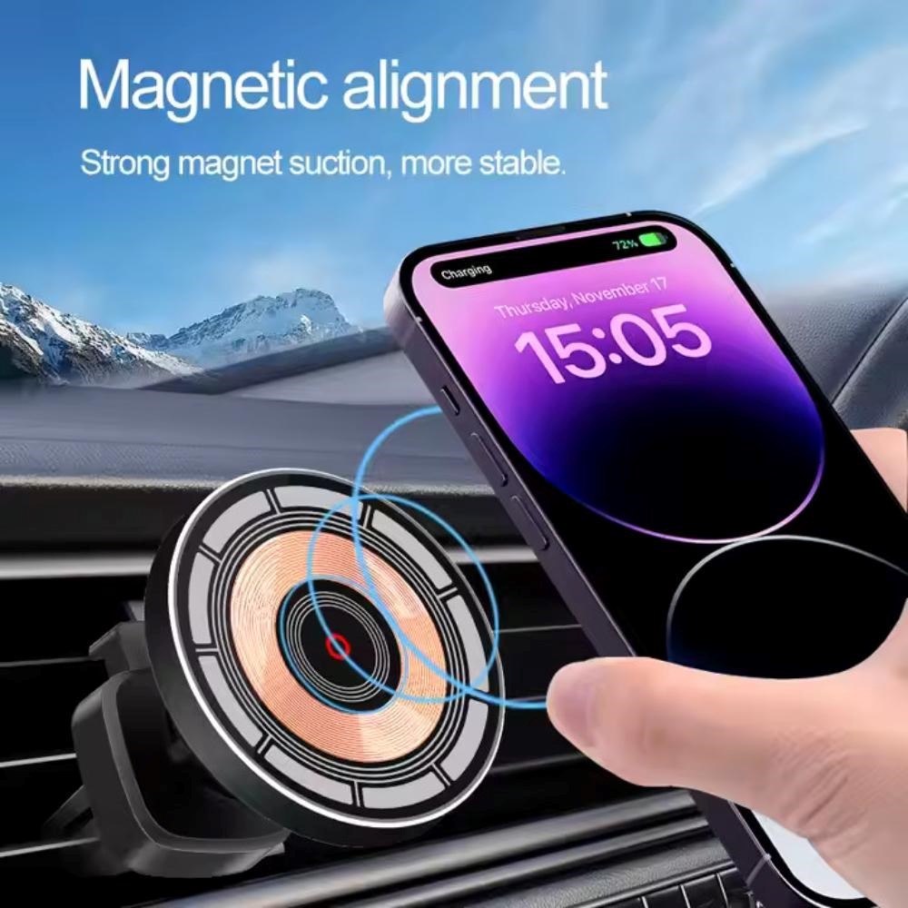 1stCOOL bezdrátová QI nabíječka 15W, do auta, MagSafe, USB-C, černá