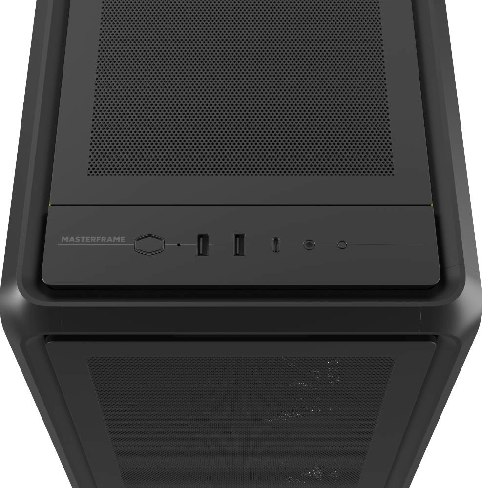CoolerMaster Cooler Master case MasterFrame 600 Mesh Black ARGB, Průhledná bočnice, ATX, 2x 200mm ARGB Fan, 1x 120mm ARGB Fan, Černá