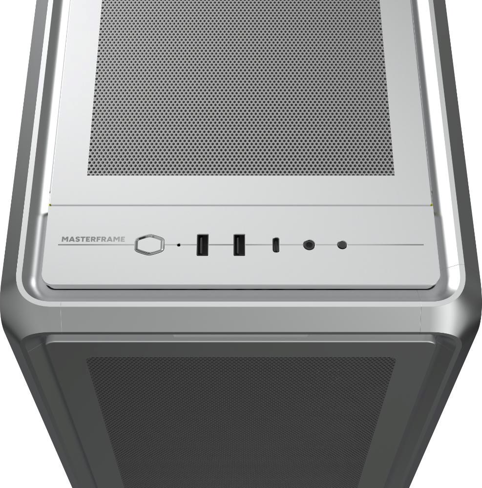 CoolerMaster Cooler Master case MasterFrame 600 Mesh Silver ARGB, Průhledná bočnice, ATX, 2x 200mm ARGB Fan, 1x 120mm ARGB Fan, Šedá