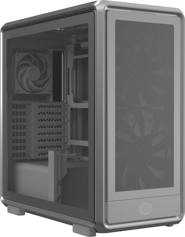 CoolerMaster Cooler Master case MasterFrame 600 Mesh Silver ARGB, Průhledná bočnice, ATX, 2x 200mm ARGB Fan, 1x 120mm ARGB Fan, Šedá