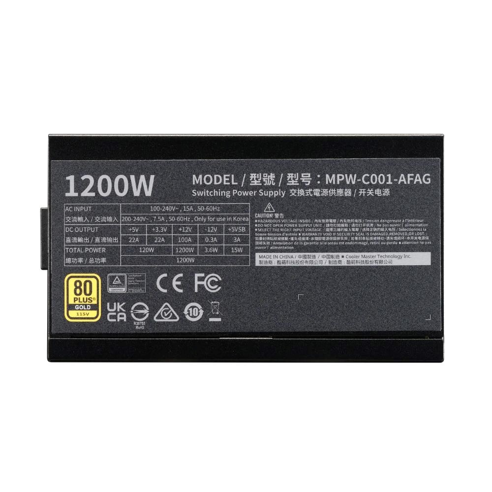 CoolerMaster Cooler Master zdroj ELITE Gold 1200W FM, 135mm, Plně modulární, 80 Plus Gold, ATX 3.1