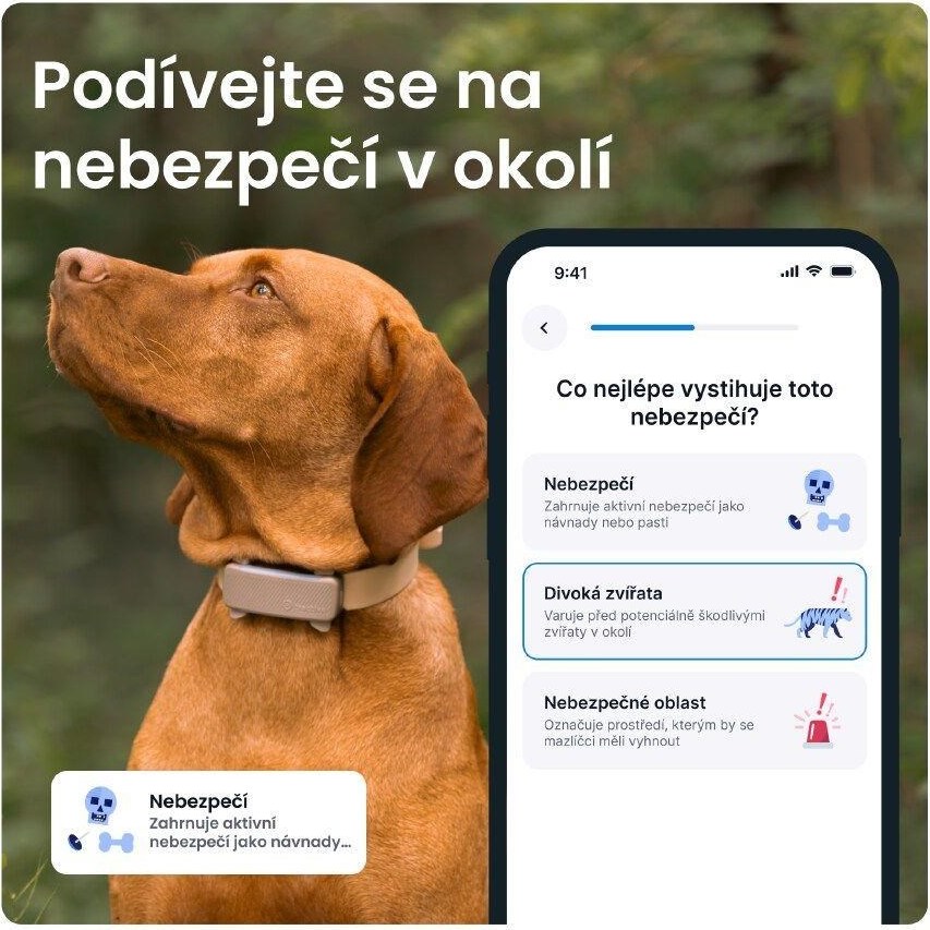NoName Tractive DOG 6 – GPS lokátor pro psy a monitor zdraví, hnědý