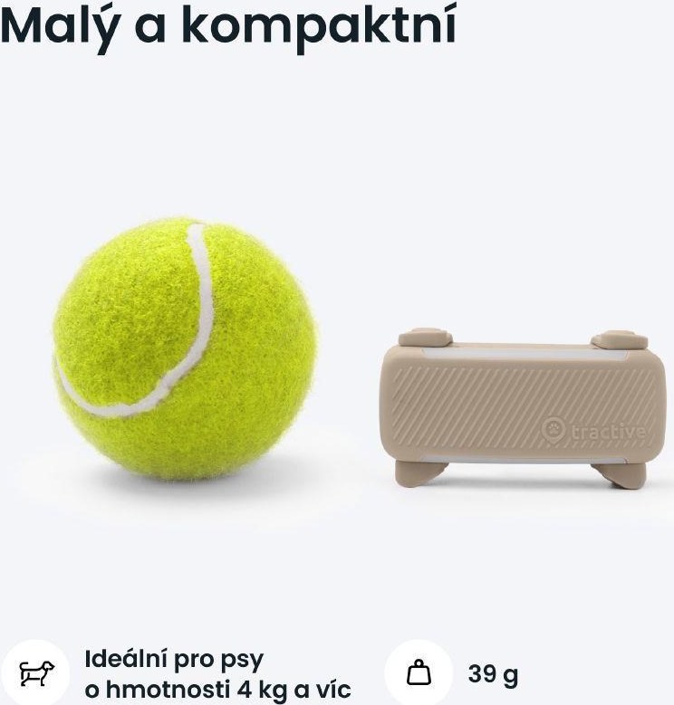 NoName Tractive DOG 6 – GPS lokátor pro psy a monitor zdraví, hnědý