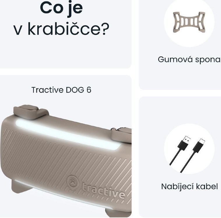 NoName Tractive DOG 6 – GPS lokátor pro psy a monitor zdraví, hnědý