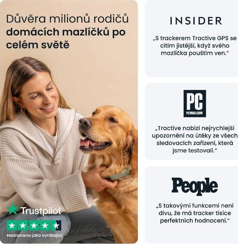 NoName Tractive DOG 6 – GPS lokátor pro psy a monitor zdraví, mátový