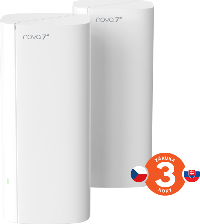 Tenda Nova EE3 Pro (2-pack) WiFi7 BE3600 Mesh Gigabit system, 6x GLAN/GWAN, WPA3, VPN, CZ app