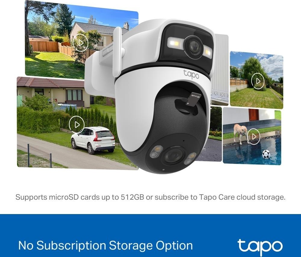 TP-Link Tapo C545D venkovní/outdoor otočná kamera (2x 3MP, 2K 1296p, IR 30m, WiFi, 1x100Mb/s, micro SD card)