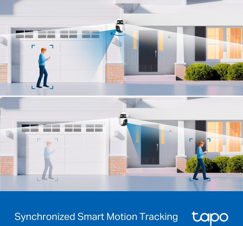 TP-Link Tapo C545D venkovní/outdoor otočná kamera (2x 3MP, 2K 1296p, IR 30m, WiFi, 1x100Mb/s, micro SD card)