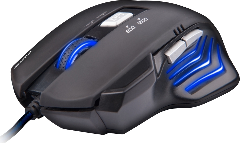 C-TECH Akantha/Herní/Optická/Pro praváky/2 400 DPI/Drátová USB/Modrá