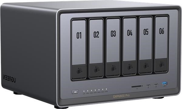 UGREEN NASync DXP6800 Pro (10C/i5-1235U/4,4GHz/8GBRAM/6xSATA/2xM.2/2x10GbE/1xPCIe/2xTB/2xUSB2.0/2xUSB3.2/HDMI/SD)