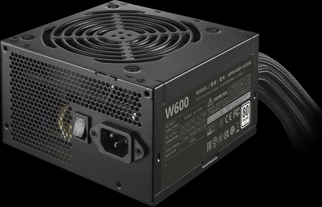 CoolerMaster Cooler Master zdroj Elite NEX 600W 230V, 120mm, 80+ White, Mesh (opletené kabely)
