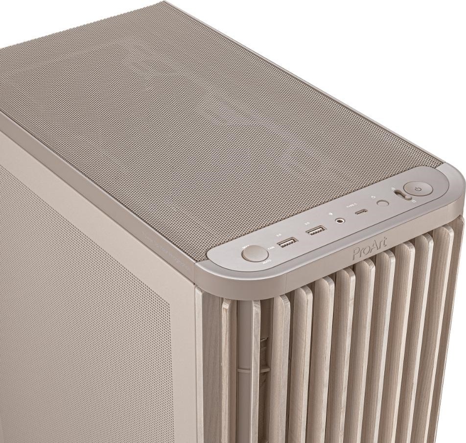 ASUS case PROART PA401 WOOD MESH PWM, ATX, 2x 160mm Fan, 1x 120mm Fan, Fan Hub, beige (béžová)