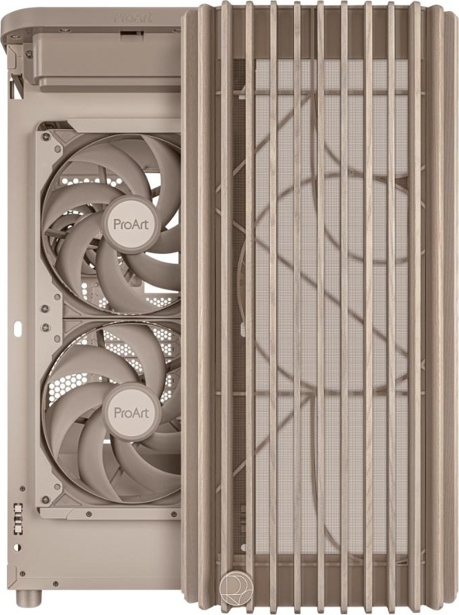 ASUS case PROART PA401 WOOD MESH PWM, ATX, 2x 160mm Fan, 1x 120mm Fan, Fan Hub, beige (béžová)
