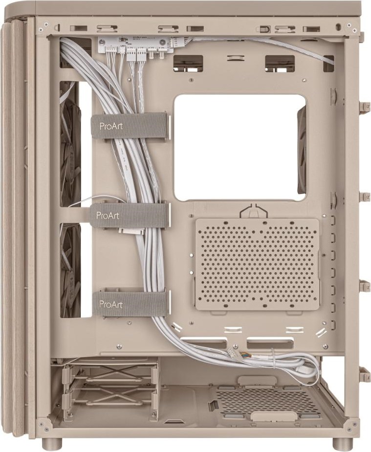 ASUS case PROART PA401 WOOD MESH PWM, ATX, 2x 160mm Fan, 1x 120mm Fan, Fan Hub, beige (béžová)