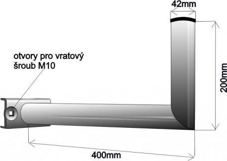 WFmetal Držák antény na stožár, žárový zinek, délka 40cm
