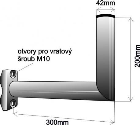 WFmetal Držák antény na balkón, žárový zinek, délka 30cm