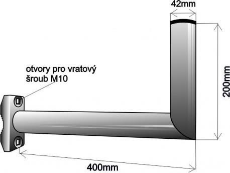 WFmetal Držák antény na balkón, žárový zinek, délka 40cm