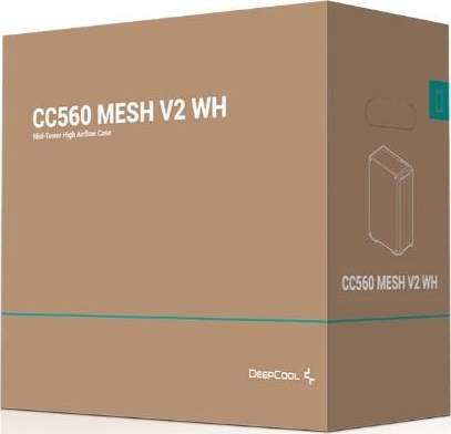 DEEPCOOL Case CC560 MESH V2 WH, ATX, ARGB, Průhledná bočnice, 4x120mm Fan, bílá