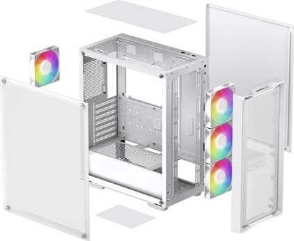 DEEPCOOL Case CG580 WH, ATX, Průhledná bočnice, bílá