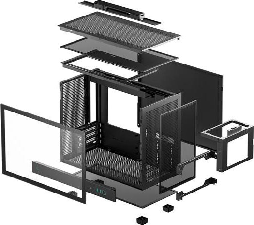 DEEPCOOL Case CH160 PLUS, mATX, Průhledná bočnice, černá