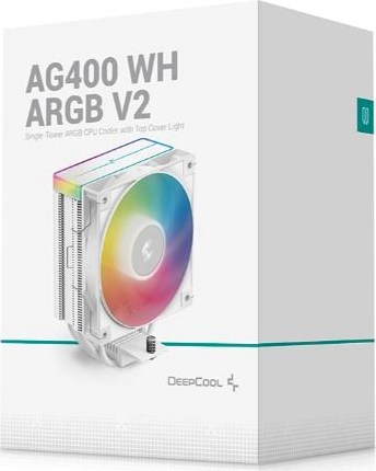 DEEPCOOL CPU Chladič AG400 WH ARGB V2, 1x120mm, LGA1851, AM5, bílá