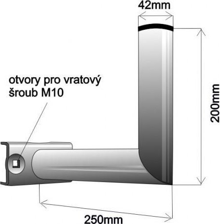WFmetal Držák antény na stožár, galvanický zinek, délka 25cm
