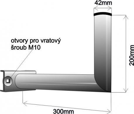 WFmetal Držák antény na stožár, galvanický zinek, délka 30cm